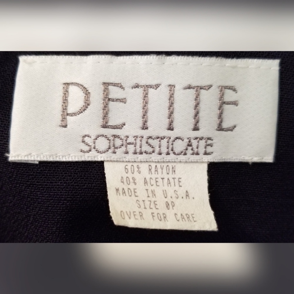 VINTAGE Petite Sophisticate Blue Military Dress - Picture 3 of 3